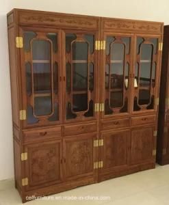 Wood Rosewood Living Room Display Glass Cabinet