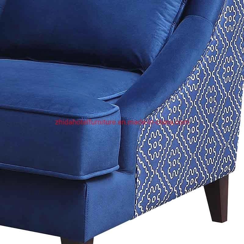 Blue Fabric Living Room Furniture
