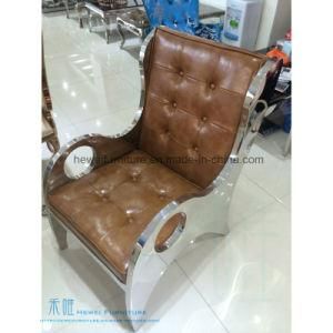 Modern PU Leather Stainless Steel Hotel Leisure Sofa (HW-5346S)