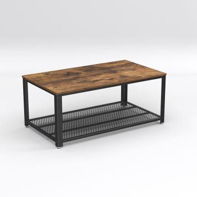 Furniture Wholesalers Living Room Custom Rustic Wood Tea Table Salontafel Metal Frame Wooden Top Coffee Table