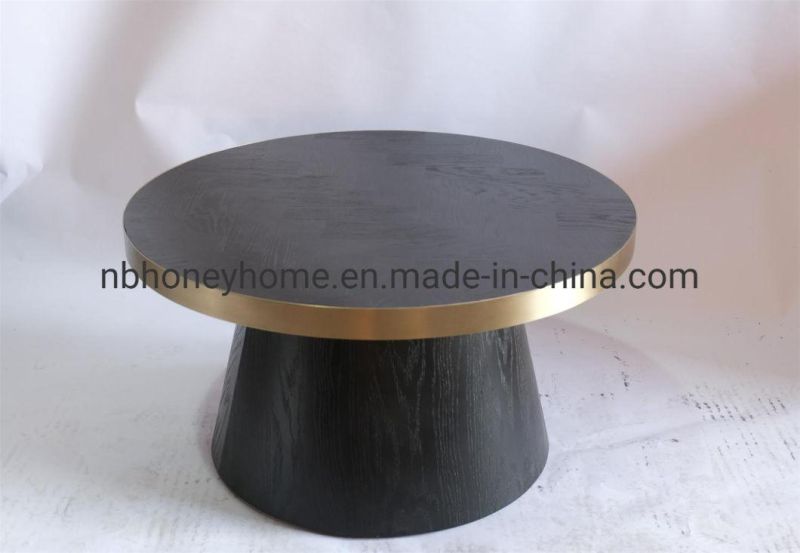 Herringbone Table with Metal Round Coffee Table