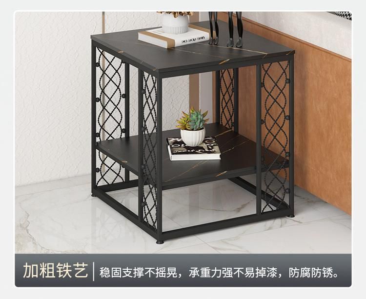 Factory Price Wholesale Supply Gold Metal Modern Glass Marble Corner Table Living Room Furniture