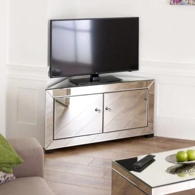 Quality Assurance Mirrored TV Unit Modern Design Glass TV Table