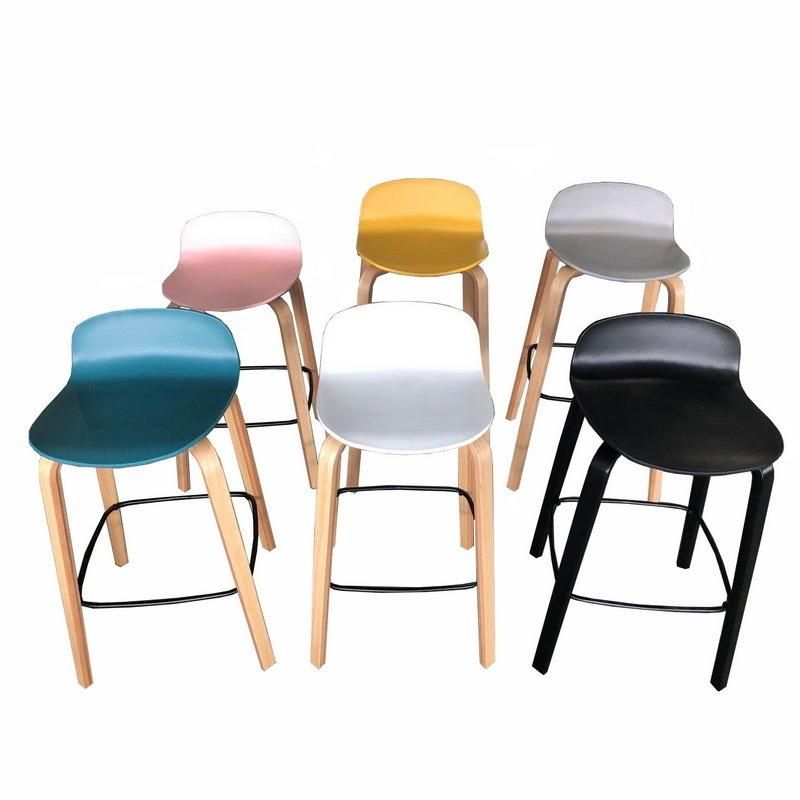 Modern Hot Sale PP+Wooden 65cm 75cm High Bar Chairs/Leisure Chairs/Dining Chairs/Living Room Furniture