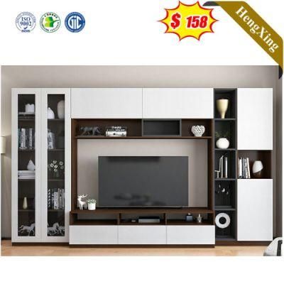 Simple Design White Living Room Furniture Wooden Melamine Laminated Board TV Stand MDF TV Wall Cabinet