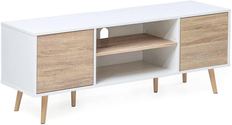 Living Room Furniture Nordic TV Cabinet MDF Wood Grain Color Solid Wood Legs