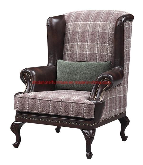 European Style Solid Wood Hotel Lobby Reception Restaurant Living Room Chair