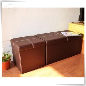 Luxury Storage Display PU Leather Blue Microfiber Pink Storage Ottoman