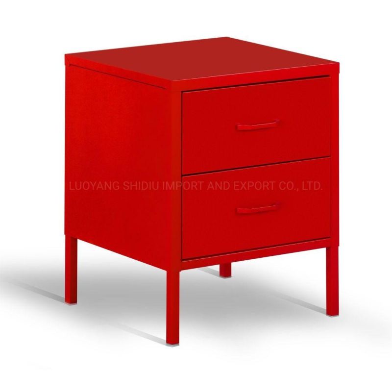 2 Drawers End Table Side Table Storage Cabinets for Home Use