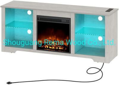 Modern Fireplace TV Stand TV Cabinet TV Console with LED Light for Living Room