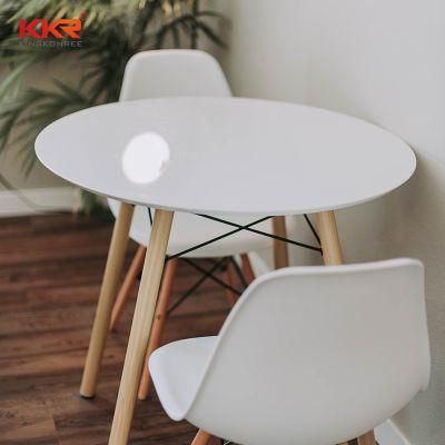 Fancy Warm Green 4 People Rectangle Solid Surface Restaurant Table