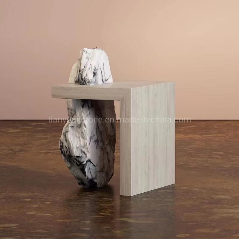 Marble Table Irrgular Solid Purple Marble Table for Home and Mock Room Decoration