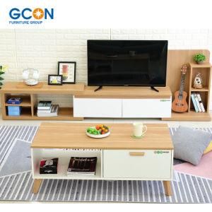 Wood Centre Coffee Table with Storage Cabinet Modern Living Room Furniture