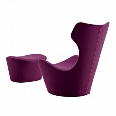 Indoor Furniture Lounge Chaise Chair with Footstool High Back