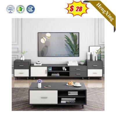 Gray Color Simple Design Furniture Wooden Coffee Table Drawers Cabinet Melamine Laminated TV Stand