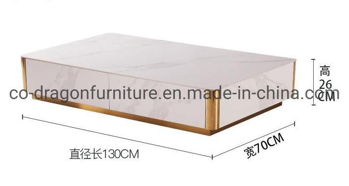 Modern Rectangle Wooden Coffee Table with Top for Home Furniture