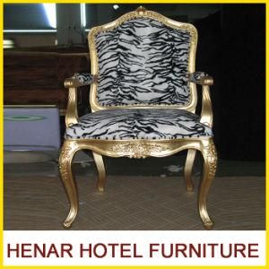 Luxury Comfortable Pattern Fabric Golden Wood Palace Sofa Throne Chair