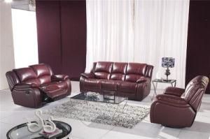 Red Color Recliner Leather Sofa Furniture