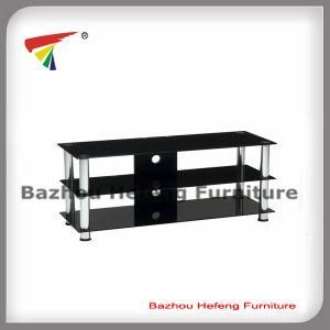 2017 Cheap and Practical Black Glass TV Stand (TV022)