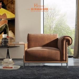 Modern Design Single Seat Arm Sofa with One Arm Table