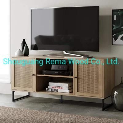 Modern TV Stand Entertainment Cabinet Console with Storage Doors for Living Media Room