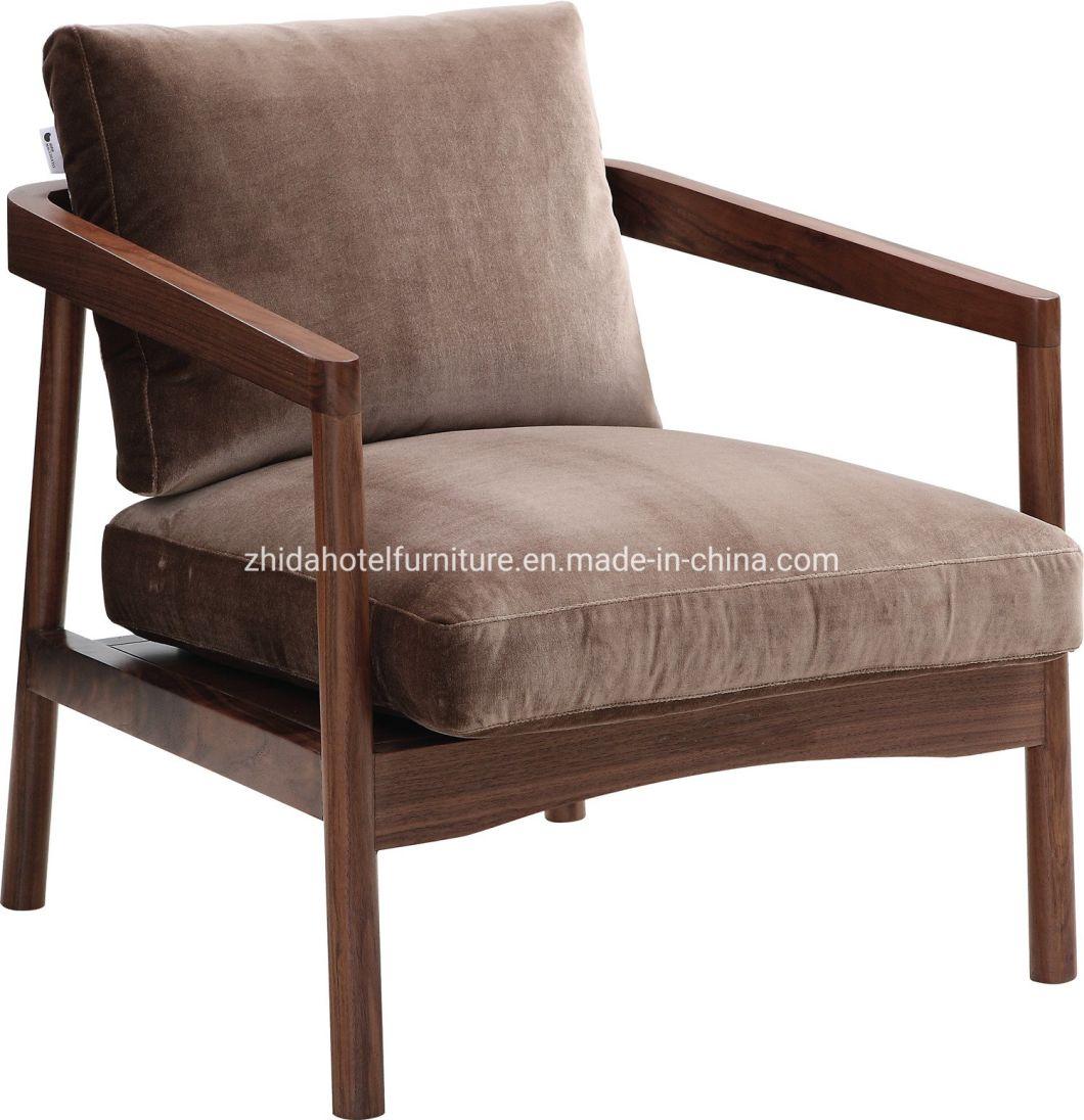 Solid Wood Living Room Furniture Wooden Frame Hotel Modern Chair