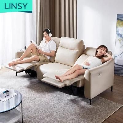 Linsy China American Style Grey Sofa 3 Seater Recliner Chair Leather Recliner Sofa Set S054