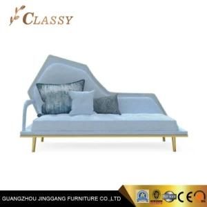 Living Room Hotel Furniture Sofa Modern Design Lounge Bed with Golden Legs