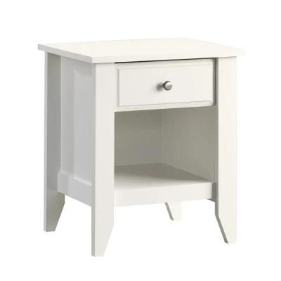 White Finish Small Side Tables with 1 Drawer