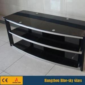 8mm Black Painted Tempered Glass for TV Stand
