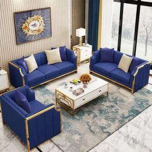 American Light Luxury Metal Frame Leather Art Apartment Living Room