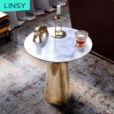 Linsy Modern Round Design White Marble Center Table Rbg1j
