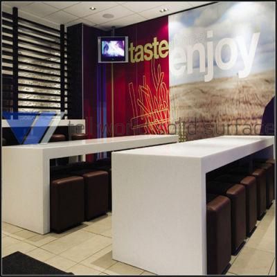 Long Restaurant Corian Artificial Stone Solid Surface Table Hotel Furniture