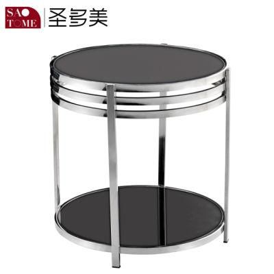 Modern Small Living Room Furniture Glass Two-Story End Table