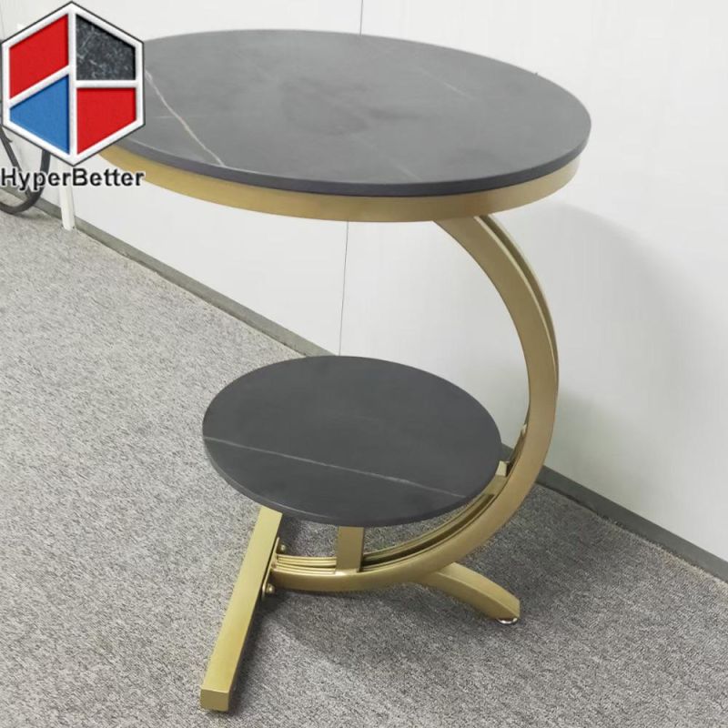 Round Green Marble Side Tables