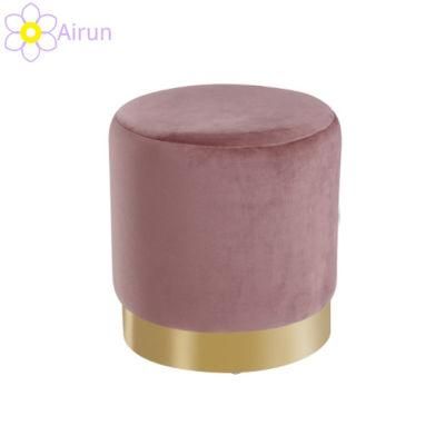 Modern Footstool Bedroom Velvet Side Chair Europe Design Fabric Ottoman