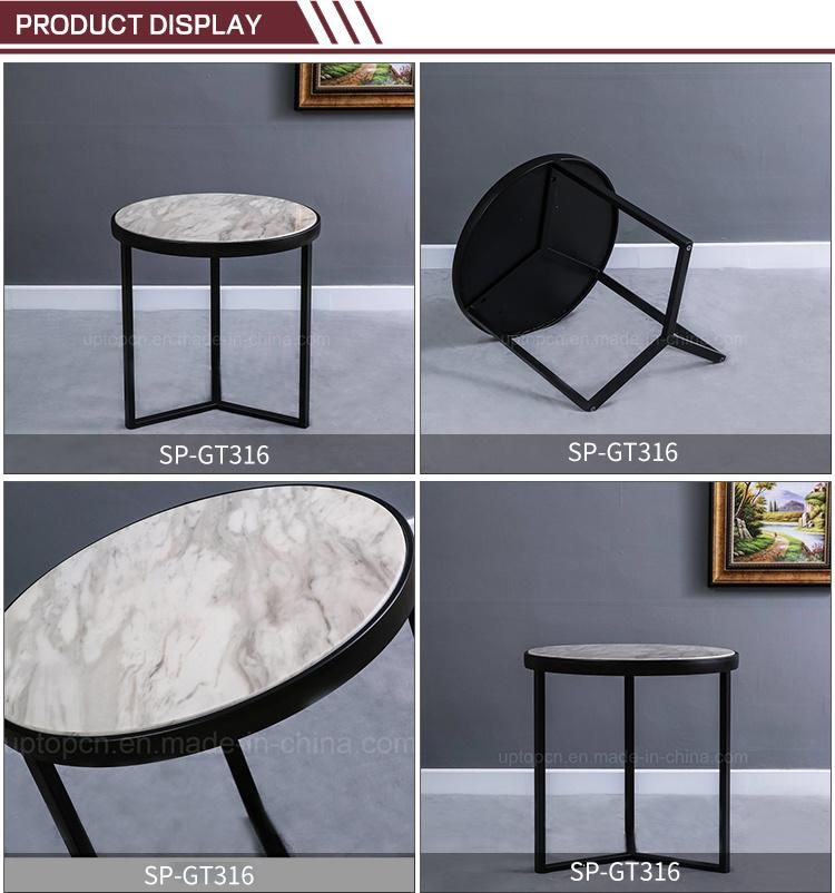 Marble Round Metal Leg Table for Hotel Coffee (SP-GT316)
