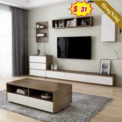 Creative Design White Mixed Color Living Room Furniture Wooden Storage TV Stand with Coffee Table