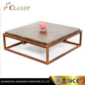 Metal Coffee Table for Living Room Furniture and Concrete Top