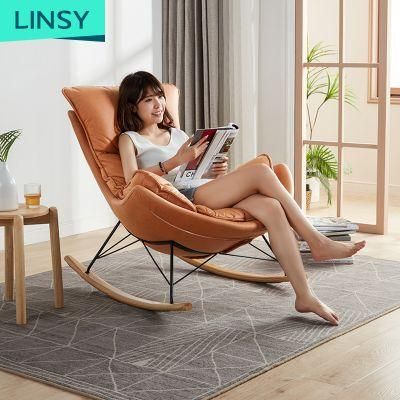 Linsy Contemporary Fashion Bedroom Furniture Relax Wooden Rocking Chair Ls308xy3