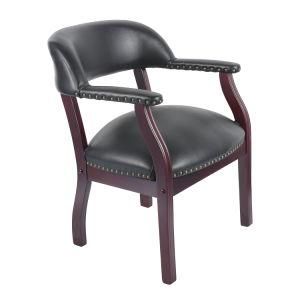 American Wooden Guest Chair for Living Room with Different Vinyl Upholstered and Armrests