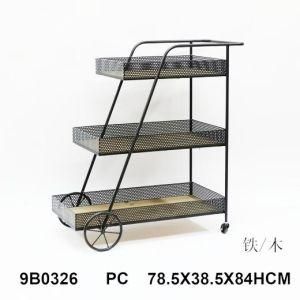 3-Tier Wire Display Rack Metal 3 Tier Fruit Basket Stand Furniture