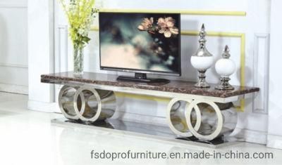 European Design Style Round Metal Marble TV Stand