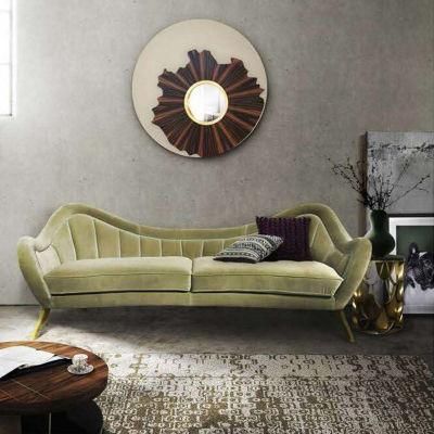 Foshan Home Furniture Factory Wholesale Contemporary Luxury Villa Living Room Multi Seat Metal Leg Sofa Hotel Lobby Furniture Reception Sofa