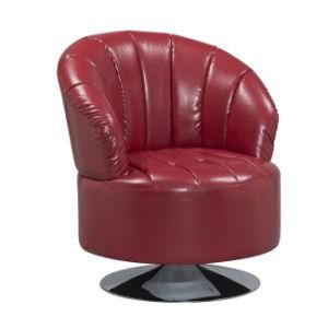Modern Luxurious Leather Sofa Rotatable Boss Chair, Red