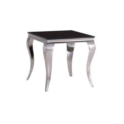 Modern Luxury Design Living Room Sofa Square Shaped Stainless Steel Side Table