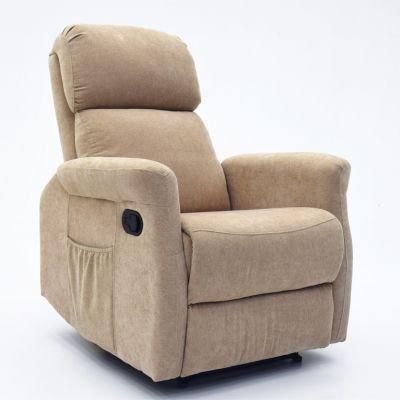 Jky Furniture Living Room Single Small-Size Fabric Manual Push Back Recliner Chair