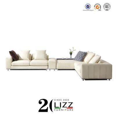 Leisure Sectional L Shape Living Room Leather Sofa