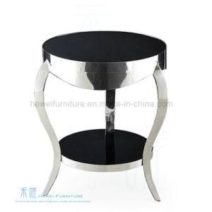 Modern Stainless Steel Frame Round Hotel Coffee Table (HW-325T)