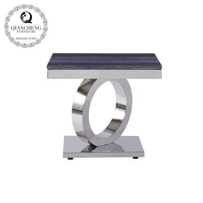 Modern Home Decor High Quality Marble Stainless Steel Side Table
